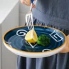 Assiette-en-c-ramique-nordique-assiette-cr-ative-Personnalit-Maison-Petit-d-jeuner-pio-japonais-Sous Assiettes Japonaises