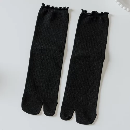 Bambou-japonais-hommes-et-femmes-t-fibre-deux-doigts-chaussettes-noir-Kimono-bascule-sandale-fendu-Ninjia.jpg_640x640-1 Chaussettes Tabi colorées - Noir