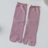 Bambou-japonais-hommes-et-femmes-t-fibre-deux-doigts-chaussettes-noir-Kimono-bascule-sandale-fendu-Ninjia.jpg_640x640-6 Chaussettes Tabi colorées - Rose