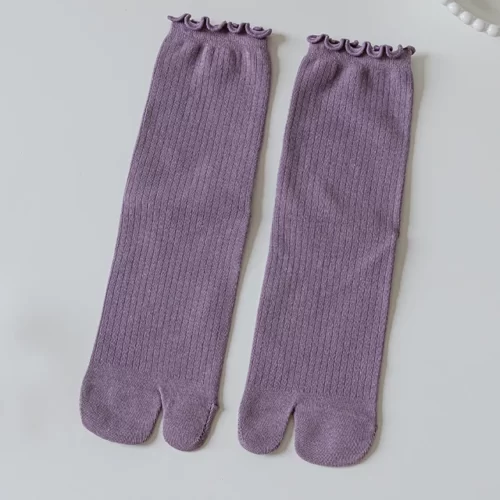 Bambou-japonais-hommes-et-femmes-t-fibre-deux-doigts-chaussettes-noir-Kimono-bascule-sandale-fendu-Ninjia.jpg_640x640-7 Chaussettes Tabi colorées - Violet