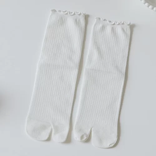 Bambou-japonais-hommes-et-femmes-t-fibre-deux-doigts-chaussettes-noir-Kimono-bascule-sandale-fendu-Ninjia.jpg_640x640-8 Chaussettes Tabi colorées - Blanc