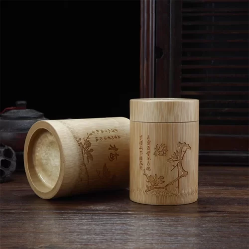 Bo-te-de-rangement-en-bambou-faite-la-main-bo-te-th-sculpt-e-chinoise-joint-1 Boîte à Thé en Bambou - Image 2