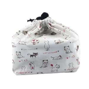 Japanese-style-lunch-box-proximity-lunch-bag-wstring-tote-all-bento-poudres-portables.jpg_640x640.jpg_ (1) Sac Japonais Kinchaku Chat Kawaii