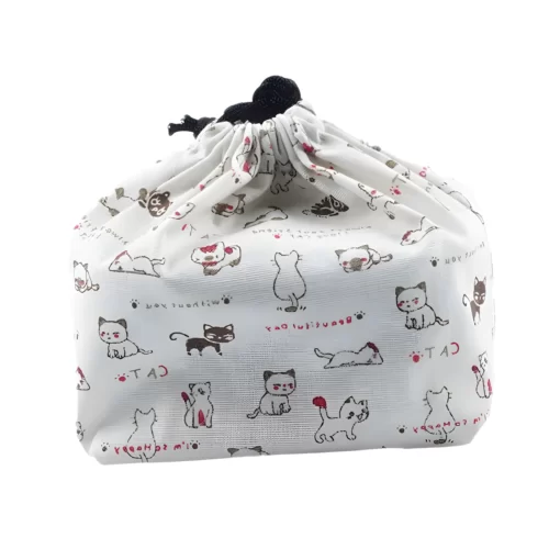 Bo-te-lunch-de-style-japonais-sac-lunch-de-proximit-wstring-fourre-tout-bento-poudres-portables.jpg_640x640.jpg_ (1) Sac Japonais Kinchaku Chat Kawaii