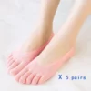 Chaussettes-Bateau-Cinq-Doigts-pour-Femme-Tissage-Uni-Fin-Bouche-Peu-Profonde-Velours-Absorbant-la-Sueur.jpg_640x640-2 5 Paires chaussettes fines cinq doigts - Rose