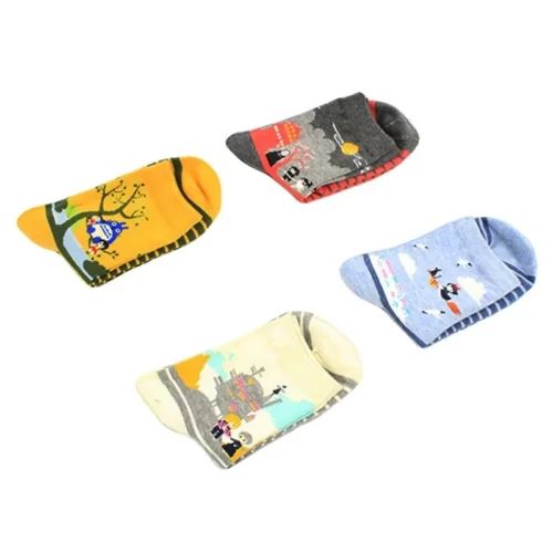 Chaussettes-de-dessin-anim-pour-femmes-Harajuku-Rick-Totoro-Strihear-Funny-Crew-Anime-Ata-Yazaki-Mignon-3 4 paires de chaussettes Ghibli - Image 3