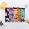 Socks-two-fingers-unisex-flip-flops-kimono-japanese-split-sandal-two-socks-Parker-socks-Tabi-Ninja-Geta 5 Paires Tabi Kawaii