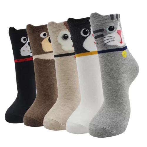 Cute-Kawaii-cartoon-cotton-socks-for-women-fashion-color-e-5-pairs.jpg_640x640-13 5 Paires chaussettes animaux kawaii - Chats et chiens