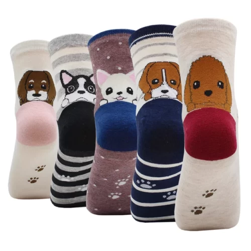 Cute-Kawaii-cartoon-cotton-socks-for-women-fashion-color-e-5-pairs.jpg_640x640-16 5 Paires chaussettes animaux kawaii - Petits chiens