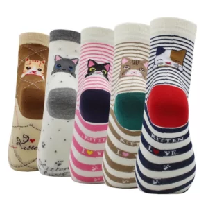 5 Paires chaussettes animaux kawaii - Petits chats