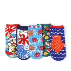Chaussettes-en-coton-de-dessin-anim-pour-femmes-chat-chanceux-chatons-mignons-chaussettes-courtes-mode-japonaise-1 5 paires mini chaussettes japonaises