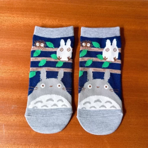 Chaussettes-femme-Hayao-Miyazaki-Mon-Voisin-Totoro-Chihiro-Kiki-la-petite-sorci-re-Printemps-Et-Mignon-10 Mini chaussettes Totoro - Image 10
