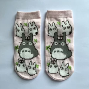 Chaussettes-femme-Hayao-Miyazaki-Mon-Voisin-Totoro-Chihiro-Kiki-la-petite-sorci-re-Printemps-Et-Mignon-9 Mini chaussettes Totoro - Rose pale