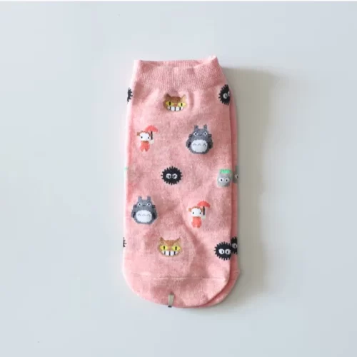 Chaussettes-femme-Hayao-Miyazaki-Mon-Voisin-Totoro-Chihiro-Kiki-la-petite-sorci-re-Printemps-Et-Mignon.jpg_640x640-25 Mini chaussettes Totoro - Rose