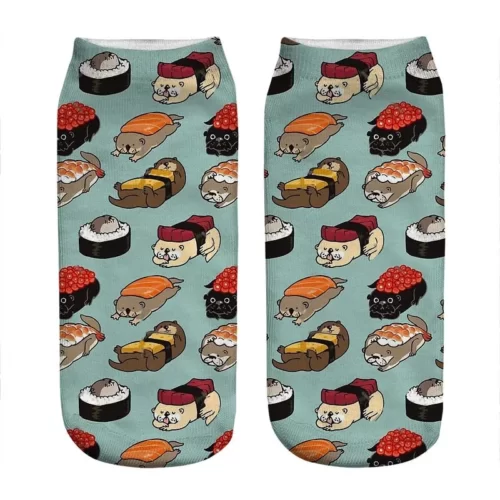 Chaussettes-kawaii-imprim-de-dessin-anim-pour-femmes-kawaii-harajuku-nouveaut-dr-le-mignon-cadeau-pour-1 Chaussettes sushi fantaisie - Loutre