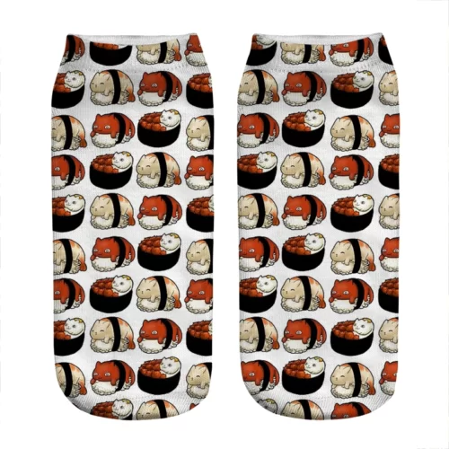 Chaussettes-kawaii-imprim-de-dessin-anim-pour-femmes-kawaii-harajuku-nouveaut-dr-le-mignon-cadeau-pour-2 Chaussettes sushi fantaisie - Chat