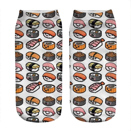 Chaussettes-kawaii-imprim-de-dessin-anim-pour-femmes-kawaii-harajuku-nouveaut-dr-le-mignon-cadeau-pour-3 Chaussettes sushi fantaisie - Cartoon