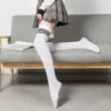 Long-black-and-white-striped-socks-for-women-over-the-knee-socks-high-socks-for.jpg_640x640-2 Chaussettes hautes écolières - Blanc et Noir