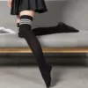 Long-black-and-white-striped-socks-for-women-over-the-knee-socks-high-socks-for.jpg_640x640-3 Chaussettes hautes écolières - Noir et Blanc