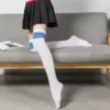 Long-black-and-white-striped-socks-for-women-over-the-knee-socks-high-socks-for.jpg_640x640-5 Chaussettes hautes écolières - Blanc et Bleu