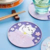 Coaster-cartoon-cat-japanese-style-thermal-insulation-anti-slip-britvirus-milk-coffee Dessous de verre Maneki Neko