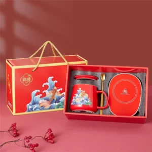 ceramic-gift-set-for-girls-coffee-cups-coffee-cup-coaster-USB-heating-pad.jpg_640x640-2 Tasse Chauffante Carpe Koï - Rouge