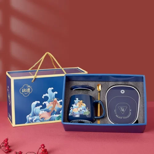 Ensemble-cadeau-en-c-ramique-pour-filles-tasses-caf-tasse-caf-sous-verre-USB-coussin-chauffant.jpg_640x640 Tasse Chauffante Carpe Koï - Bleu
