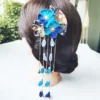 Kimono-Japonais-en-Tissu-Fait-la-Main-Fleur-ventail-Pliant-Accessoires-pour-Cheveux-r-initialisation-Gland.png_640x640.png_ (2) Épingle à cheveux japonaise traditionnelle - Bleu