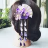 Kimono-Japonais-en-Tissu-Fait-la-Main-Fleur-ventail-Pliant-Accessoires-pour-Cheveux-r-initialisation-Gland.png_640x640.png_ (3) Épingle à cheveux japonaise traditionnelle - Violet