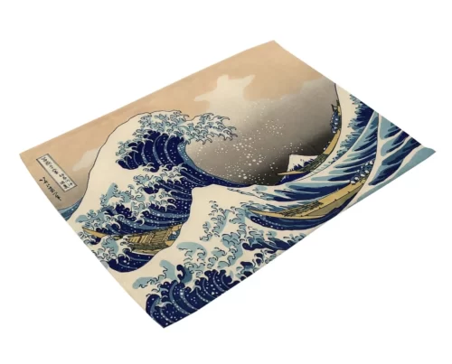 Napperons-en-lin-lavables-japonais-la-grande-vague-d-oke-agawa-les-polym-res-de-salle-1 Dessous de Table Kanagawa - Image 2