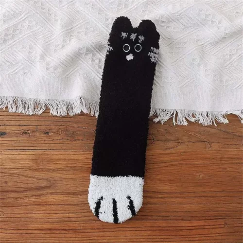 Optique-Chaussettes-cinq-doigts-pour-femmes-Chaussons-de-sol-pour-filles-Chaussons-Parker-moelleux-Chaussette-ray.jpg_640x640-1 5 Paires chaussettes pilou pilou patte de chat - Image 5