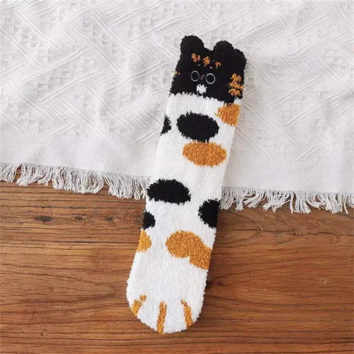 Optique-Chaussettes-cinq-doigts-pour-femmes-Chaussons-de-sol-pour-filles-Chaussons-Parker-moelleux-Chaussette-ray.jpg_640x640-8 5 Paires chaussettes pilou pilou patte de chat - Image 3