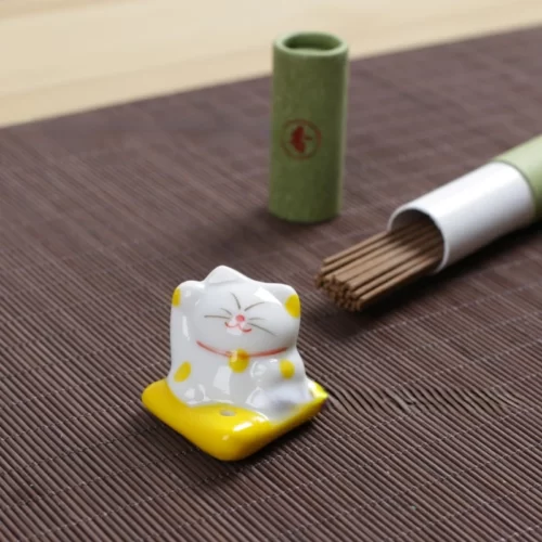 Ceramic-incense-holders-for-aromath-rapie-Eva-d-incense-cat-ornament-of-2 Porte Encens Maneki Neko - Image 3