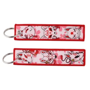Porte clé Kitsune Porte Clés Brodé Kitsune