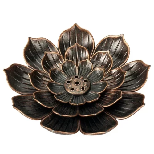 Backflow-incense-holder-burner-of-sticks-Buddhist-decoration-for-the-home-coil-d-2 Porte Encens Rose de Métal - Image 3