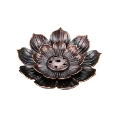 Backflow-incense-holder-burner-of-sticks-Buddhist-decoration-for-the-home-coil-d-3 Porte Encens Rose de Métal - Image 4