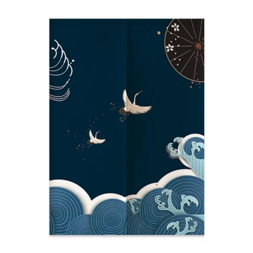 Rideau-d-coratif-japonais-Fuji-Waves-aucun-rideau-de-porte-cloison-de-porte-de-cuisine-entr.jpg_640x640-4 Noren Japonais - Grue 85x150cm