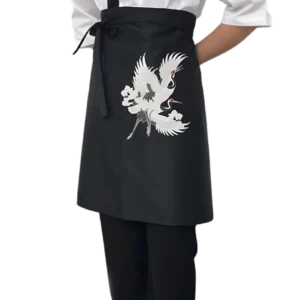 Tablier Japonais Court Grue - Blanc