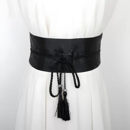 S0e866a0a3444430b98d972e554debc336 Ceinture Obi Traditionnelle Sakura - Noir