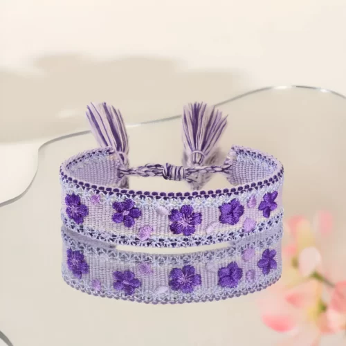S310fd66160af4539b8a74366381503d08 Bracelet tressé Japonais - Violet