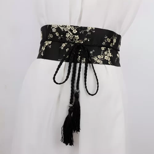 S3ce1032a19b043c997806add914bcf3af Ceinture Obi Traditionnelle Sakura - Noir et Blanc