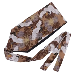 Ceinture Obi Grue - Marron 15cm