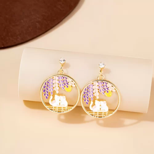 S4670a17ccbfd4f1aa3c8c4a0bff06300k Boucles d'oreilles Chat Kawaii