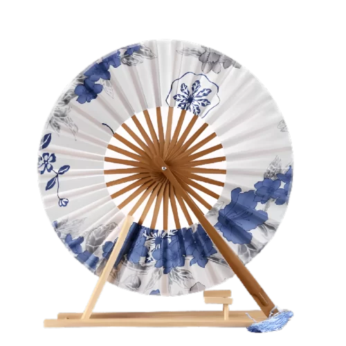 S621473f5adfb4ba4a3323e3a3eb8e8d7M-removebg-preview (1) Éventail Japonais Uchiwa Blanc et Bleu