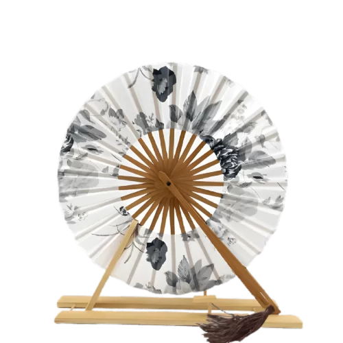 S66aa72d3e82d47dda92437a3eecc62b07-removebg-preview (1) Éventail Japonais Uchiwa Blanc et Noir