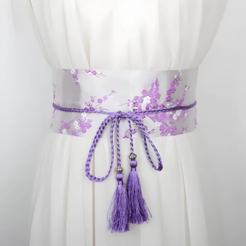 S852bbe899a1d41c1ad411c535b228d9ck Ceinture Obi Traditionnelle Sakura - Violet
