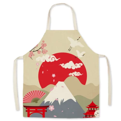 S8d66bcbc3d014be7b63140ad67f6cc94Y Tablier Mont Fuji - Modele-3 enfant-38x47cm