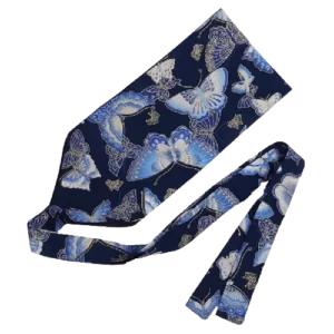 Ceinture Obi Papillon - Bleu 15cm