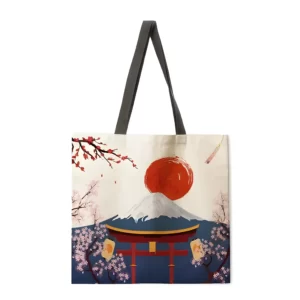 Sac-fourre-tout-d-contract-du-mont-Fuji-pour-dames-sac-provisions-pliable-sac-de-plage.jpg_640x640.jpg_ (2) Tote Bag Sakura Fuji - L