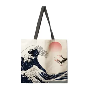 Sac-fourre-tout-d-contract-du-mont-Fuji-pour-dames-sac-provisions-pliable-sac-de-plage.jpg_640x640.jpg_.jfif Tote Bag La Grande Vague de Kanagawa - L